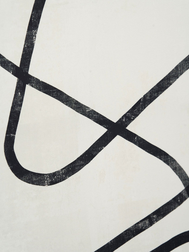 Black and white squiggle print canvases with frames, imported from the UK