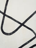 Black and white squiggle print canvases with frames, imported from the UK