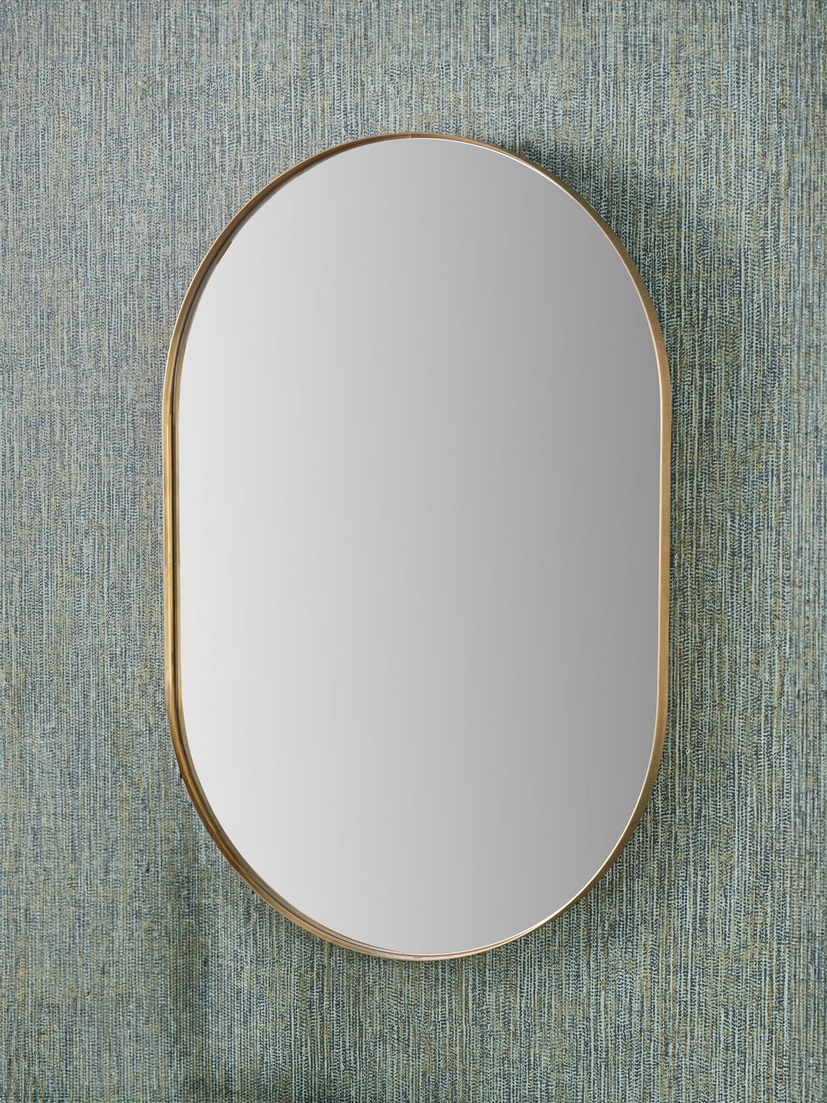 Pacific oval mirror brushed gold frame 90cm x 60cm imported from UK