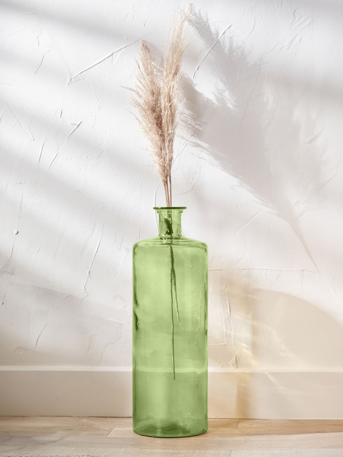 Pacific amber glass bottle tall vase 75cm, imported from the UK