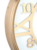 Gold and white metal round wall clock 40cm, imported from the UK