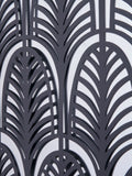 Pacific black metal rectangular mirrored wall art 90x40cm, imported from the UK