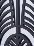 Pacific black metal rectangular mirrored wall art 90x40cm, imported from the UK