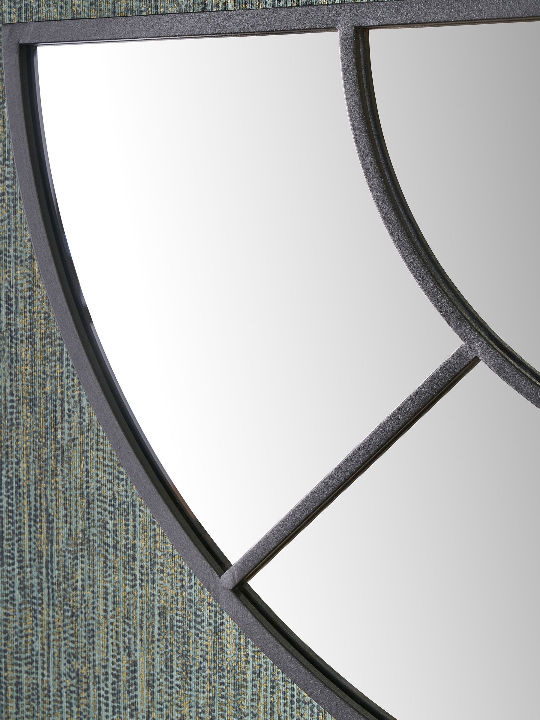 Pacific Black 2 Half Moon wall mirror, sectional, 92cm, imported from the UK