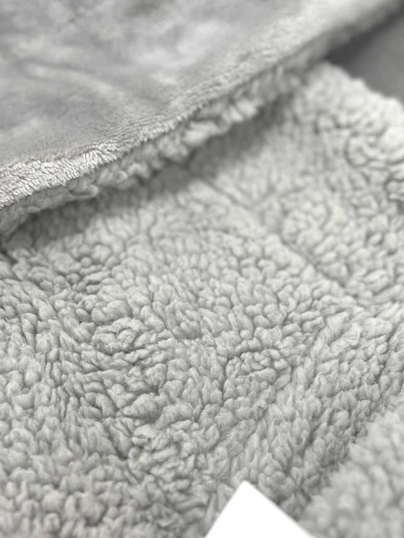 Solesmith personalised snuggle blanket grey teddy lining, UK version