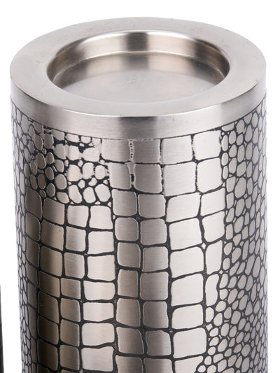 Pacific Antik Silber Krokoprint Metall Kerzenhalter Set aus 3