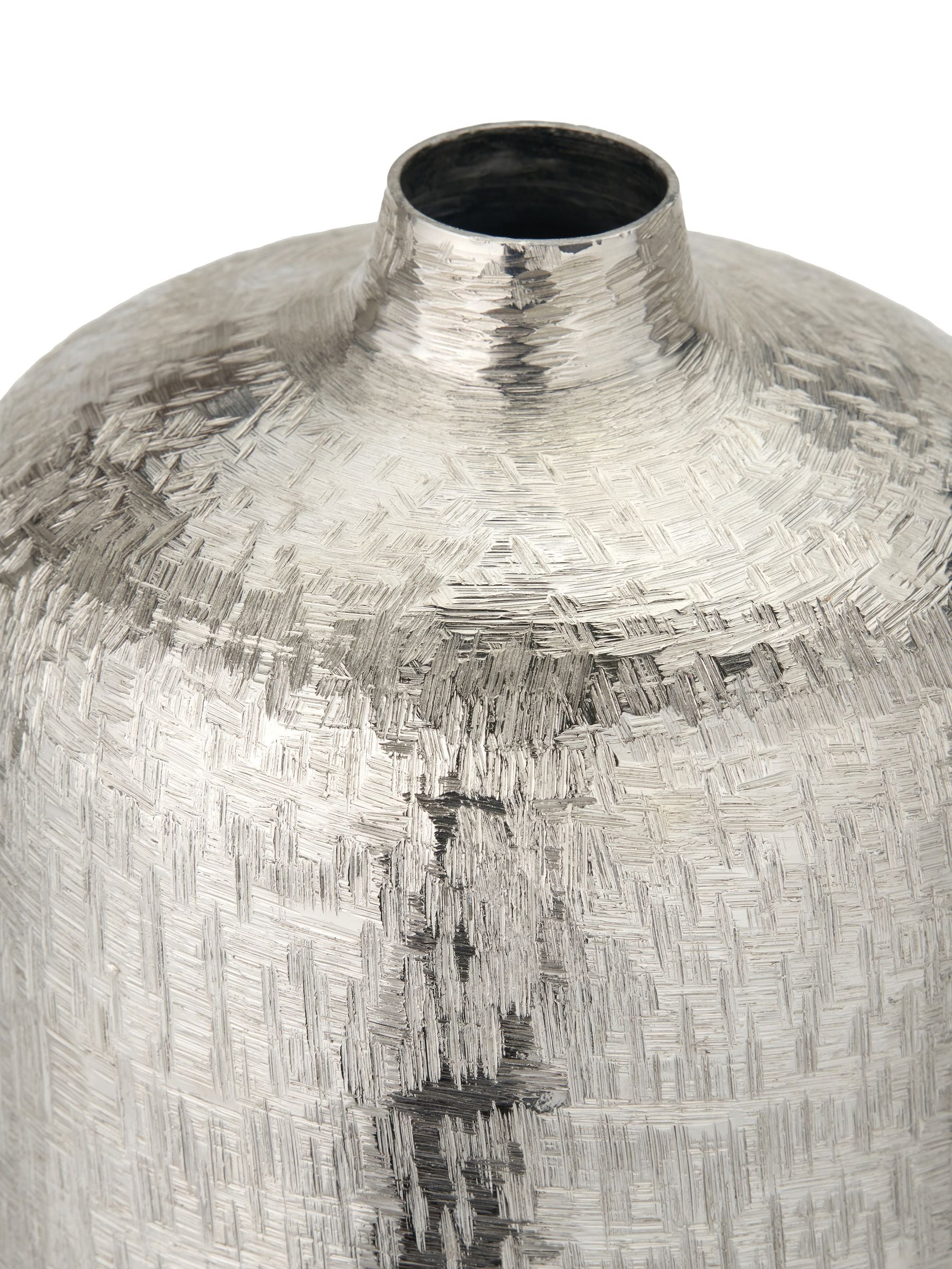 Pacific Silver metal hammered tall vase 38cm height, imported from the UK