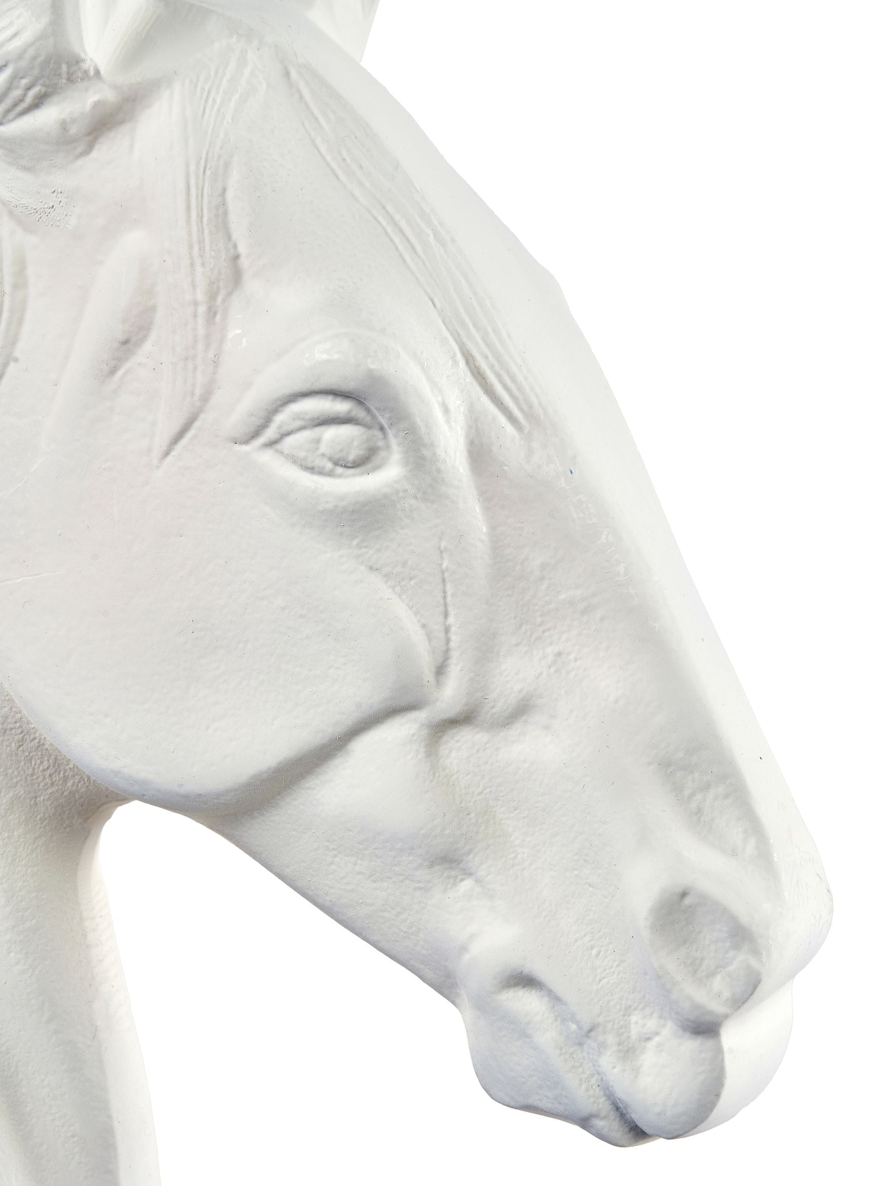 Pacific white metal horse head ornament 28cm x 30cm x 10cm, imported from the UK