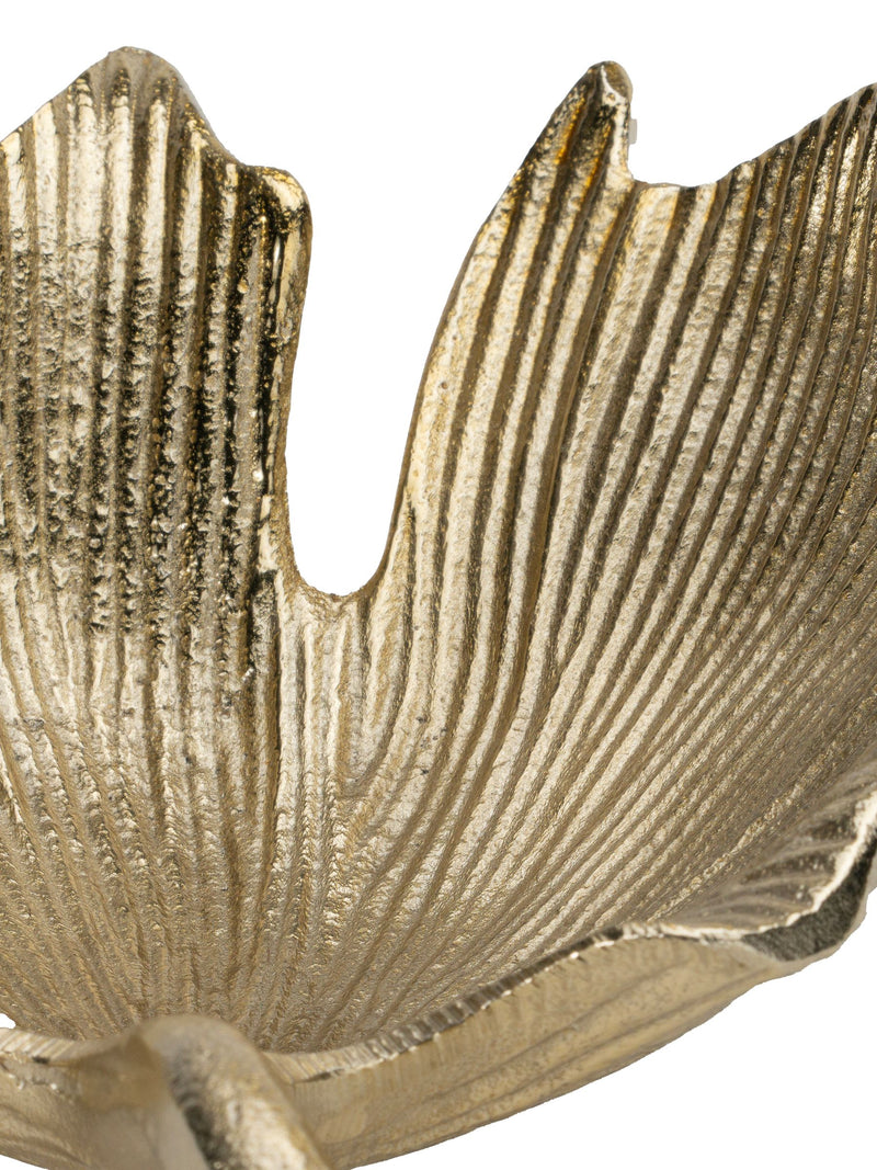 Pacific Gold Metal Gingko Leaf Trinket Bowl