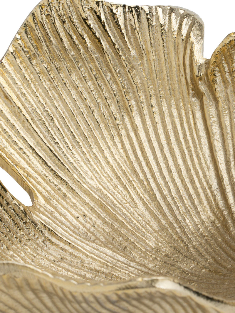 Pacific Gold Metal Gingko Leaf Trinket Bowl