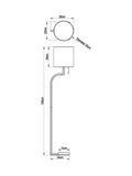 Brass Hanbury floor lamp with fabric shade 135cm - British product