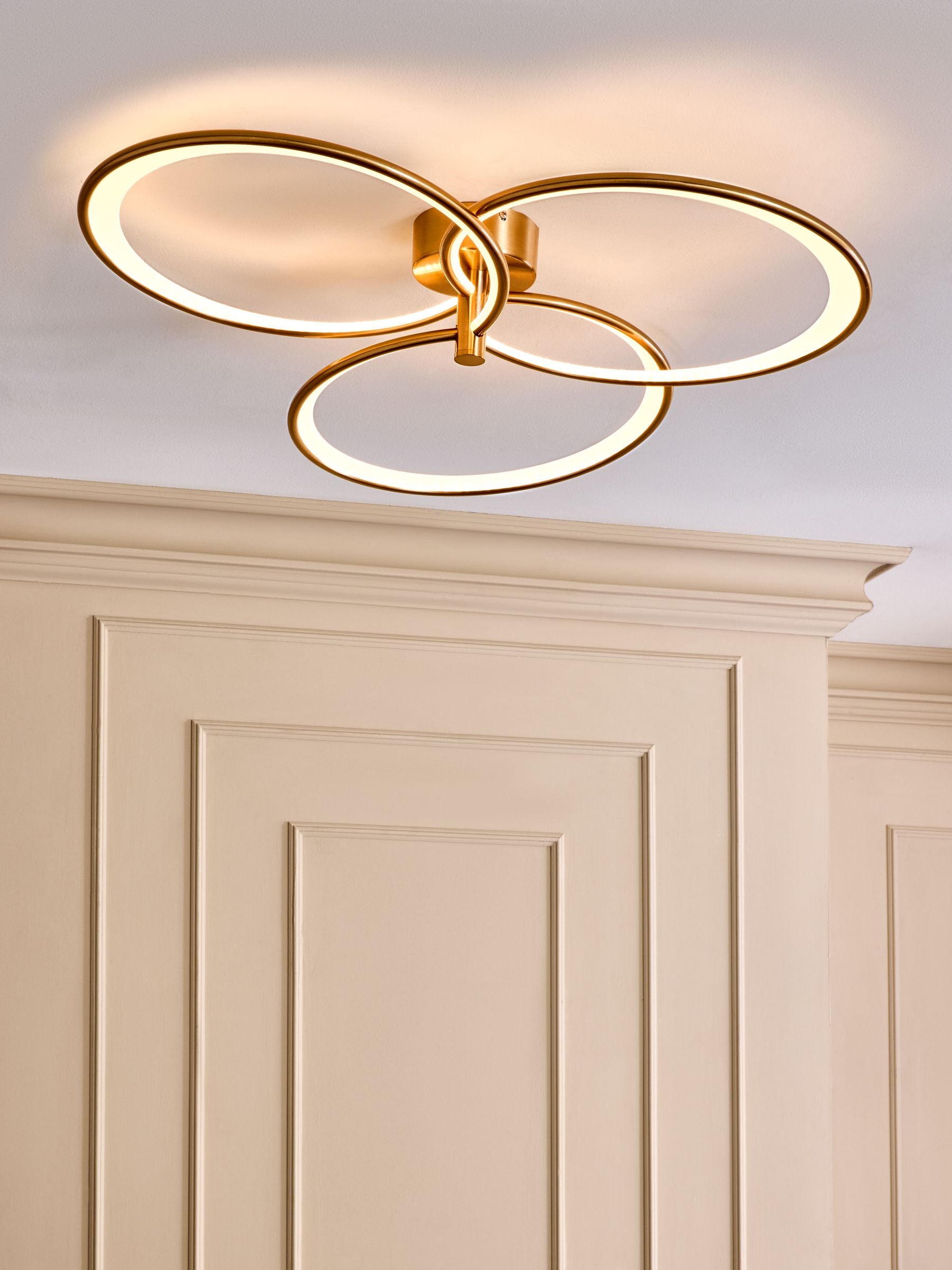 Brass Raya Flush Ceiling Light