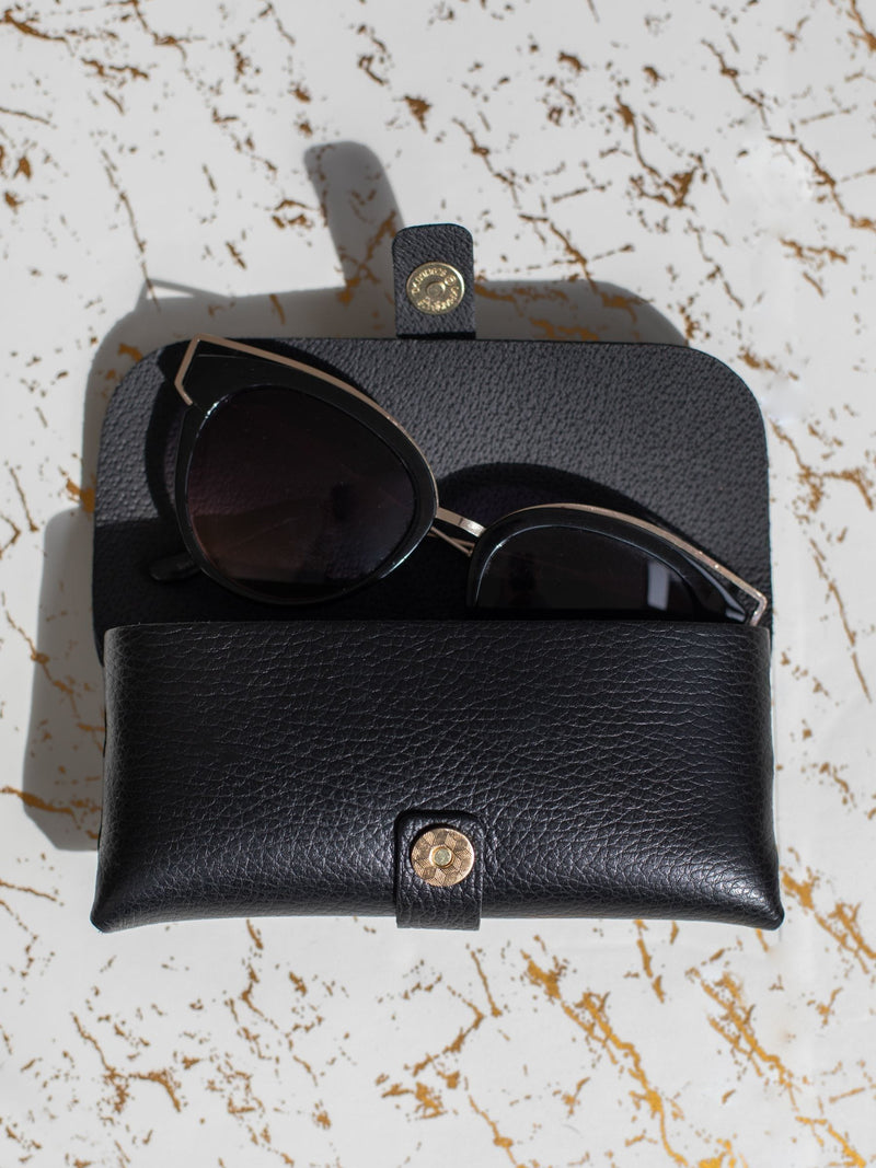 LRM Goods black leather glasses case (British brand)