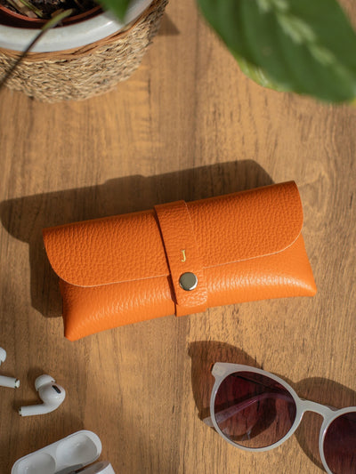 Next LRM Goods Orange Leather Glasses Case 16.5cm x 8cm x 3cm- Buy online at McGrocer