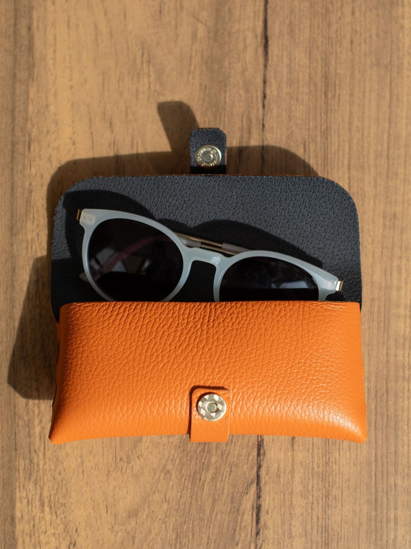 LRM Goods orange leather glasses case, UK version