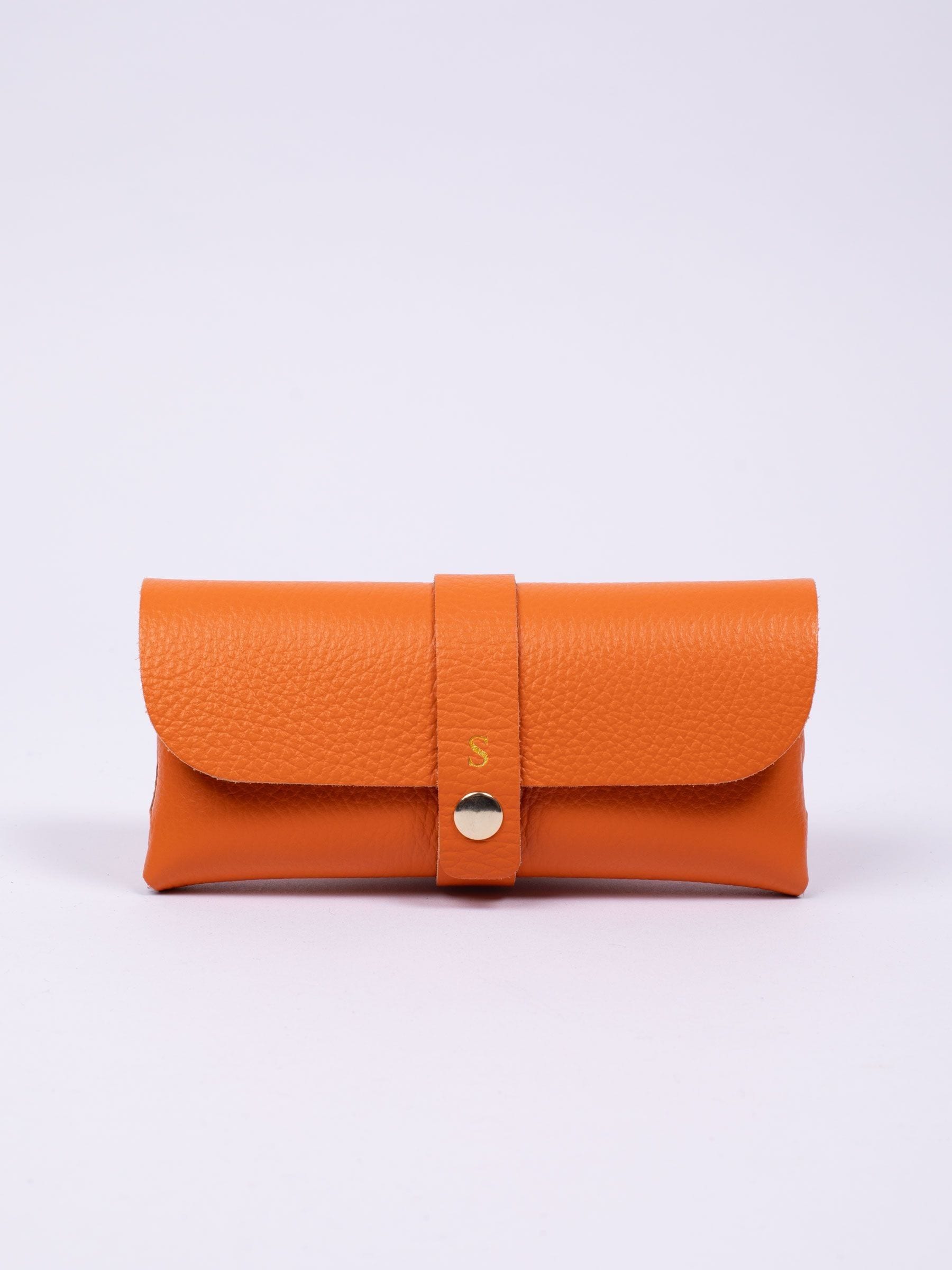 LRM Goods orange leather glasses case, UK version
