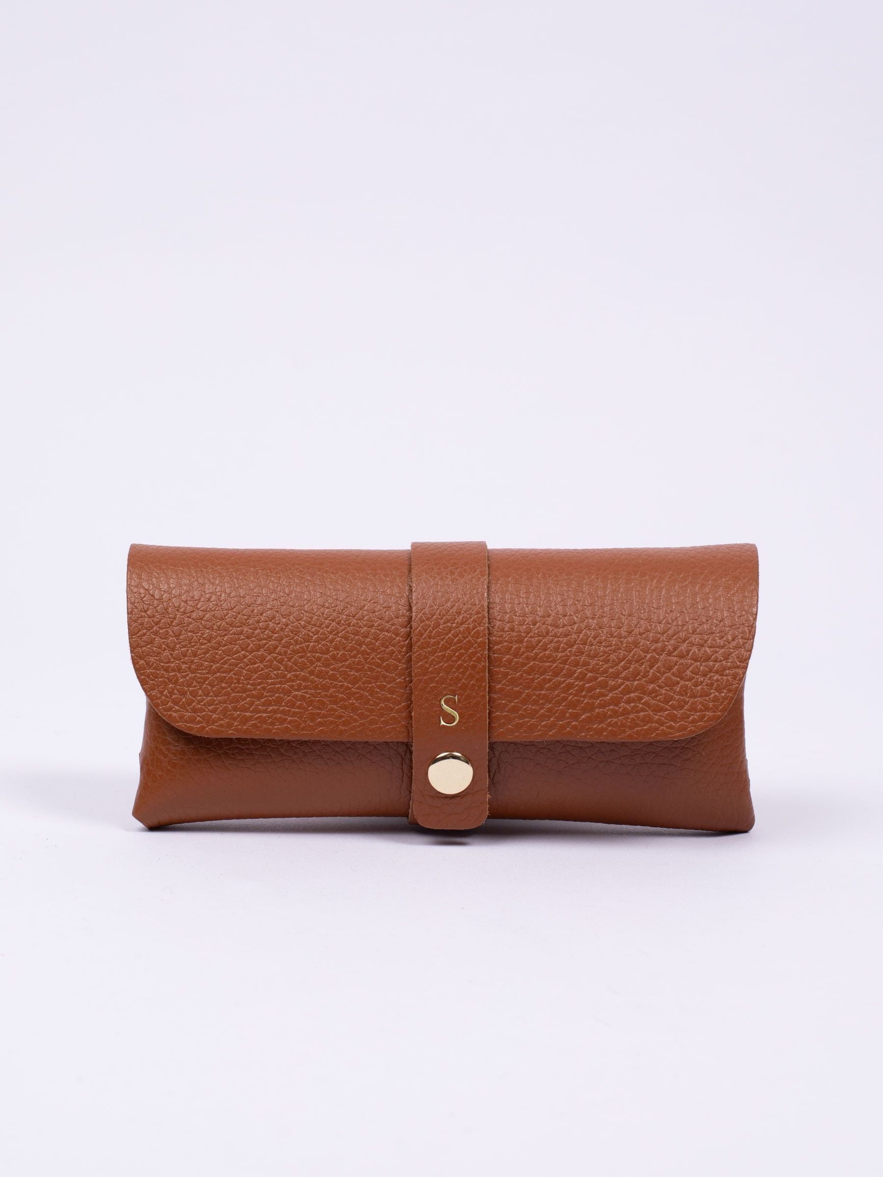 LRM Goods brown leather glasses case (British brand)