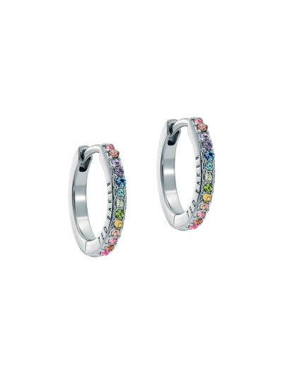 Ted Baker Kristall-Creolen Regenbogen Pastell Silberfarben