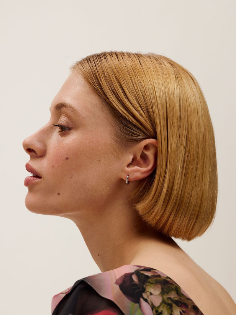 Ted Baker Hoop Earrings Silver Tone (British brand)