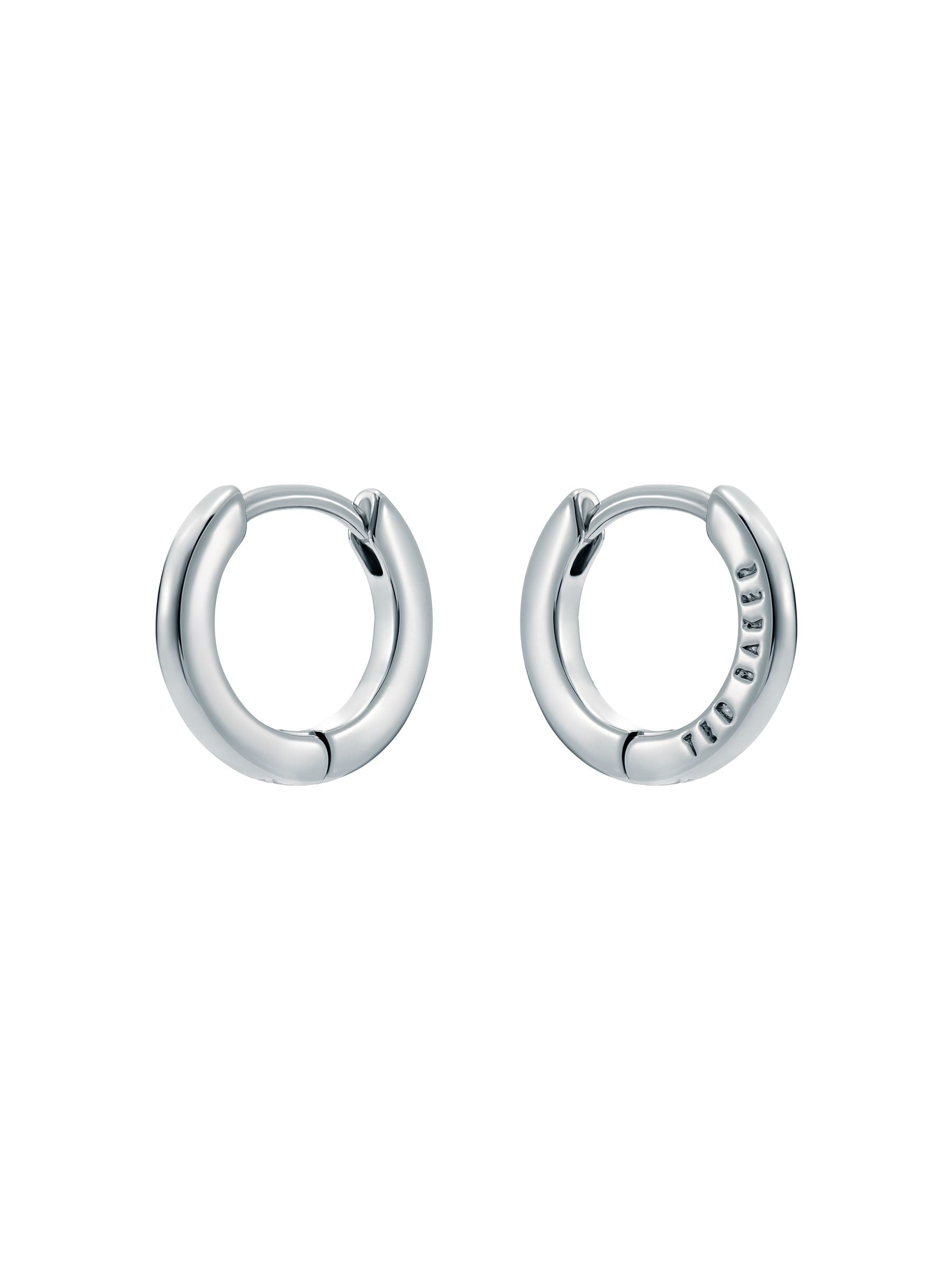 Ted Baker Hoop Earrings Silver Tone (British brand)