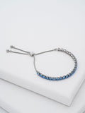Ted Baker silver tone tennis bracelet light sapphire 21cm (British brand)