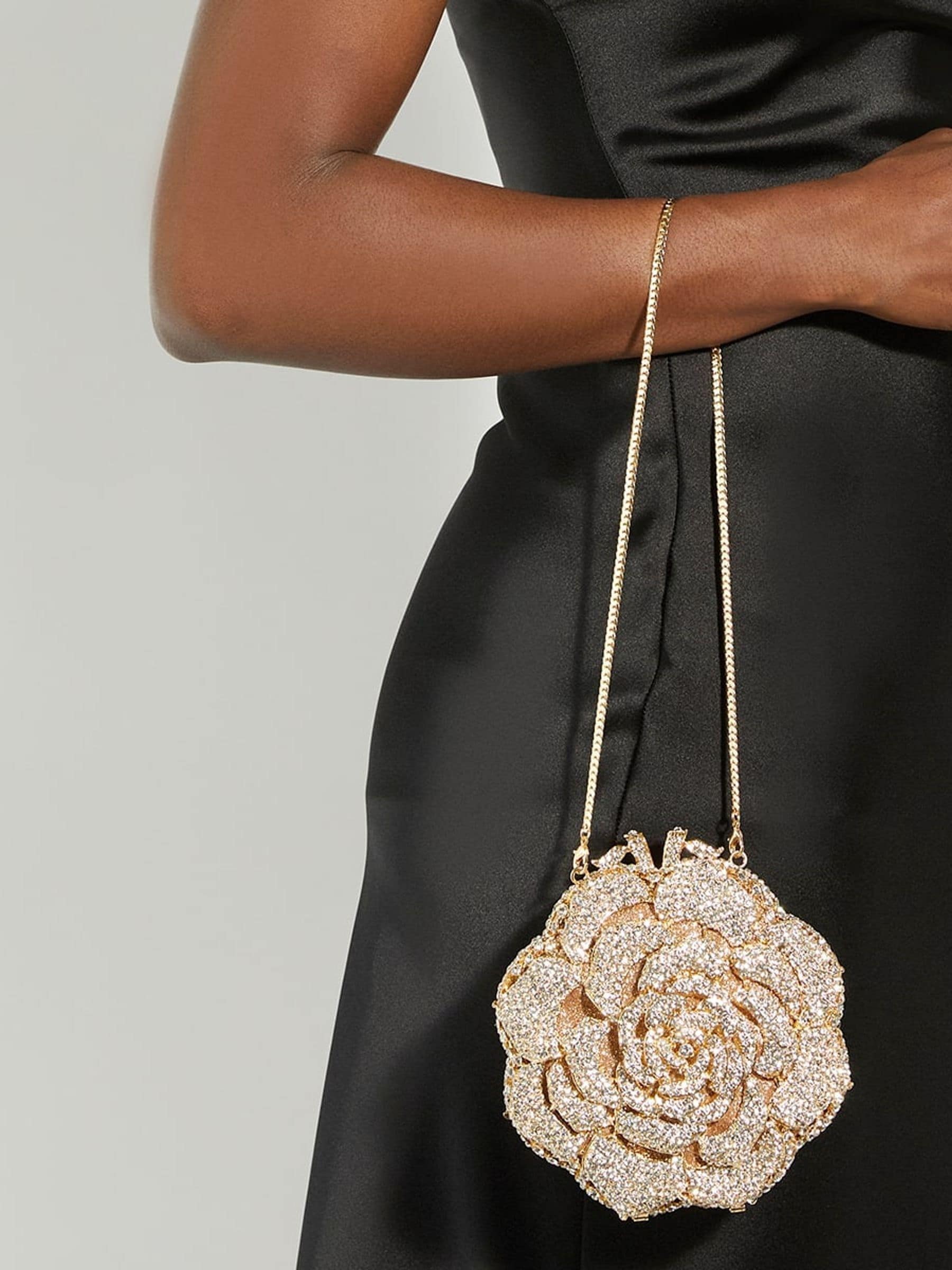 Dune London Gold Bling hard embellished clutch bag, UK version