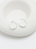 Simply Silver sterling silver textured mini sleeper hoop earrings 18mm (British brand)