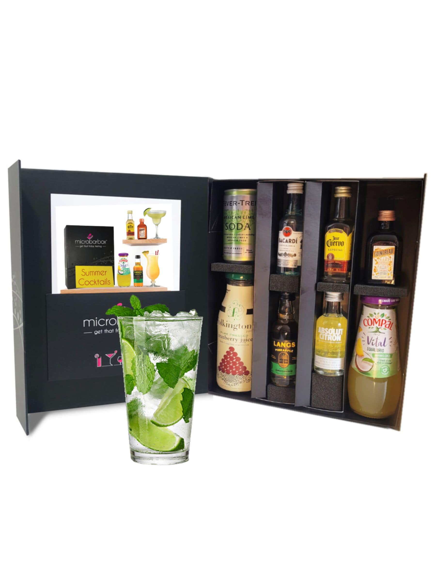 Boîte cadeau de cocktails MicroBarBox Cocktails d'été, importée du Royaume-Uni