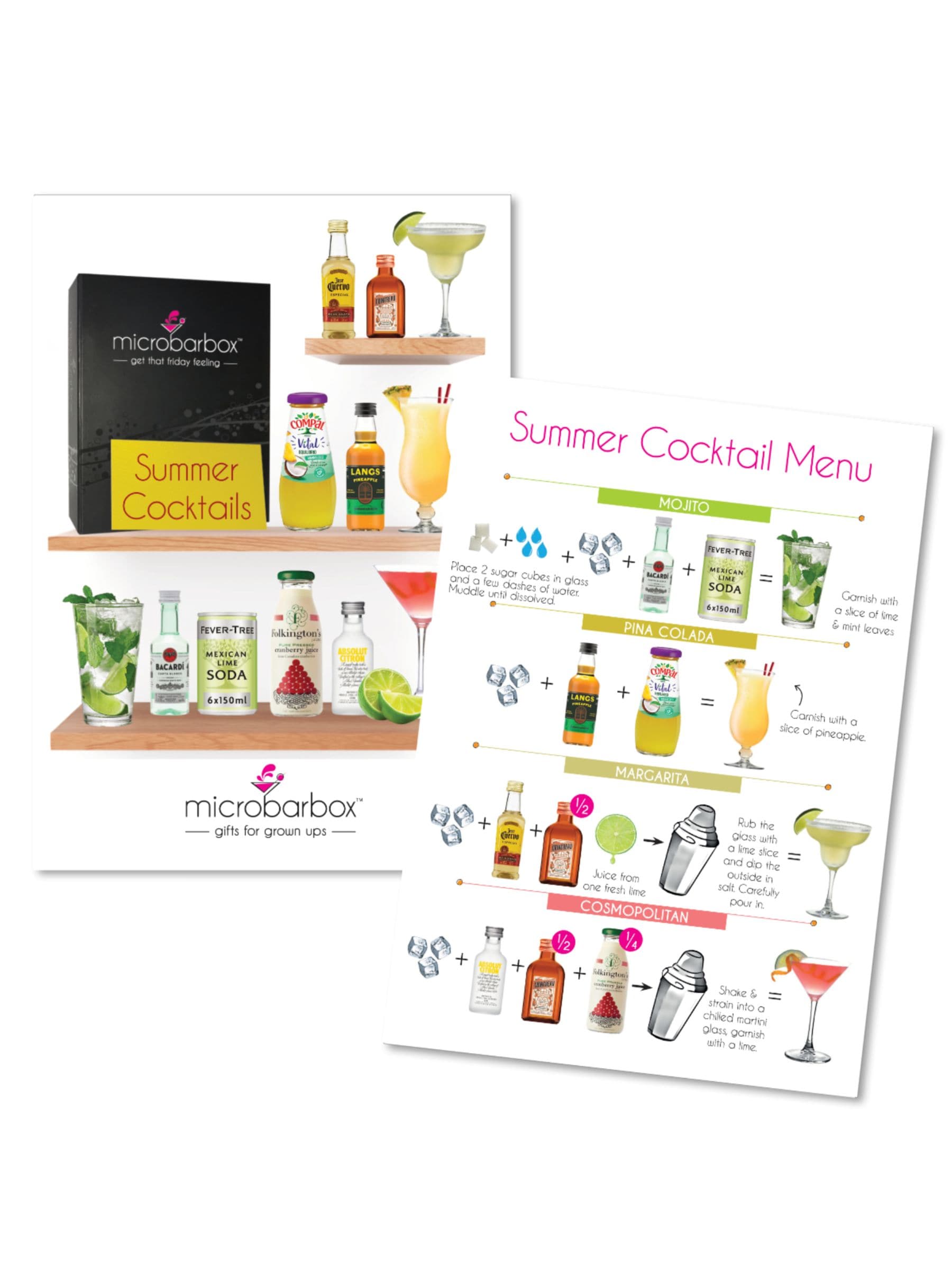Boîte cadeau de cocktails MicroBarBox Cocktails d'été, importée du Royaume-Uni