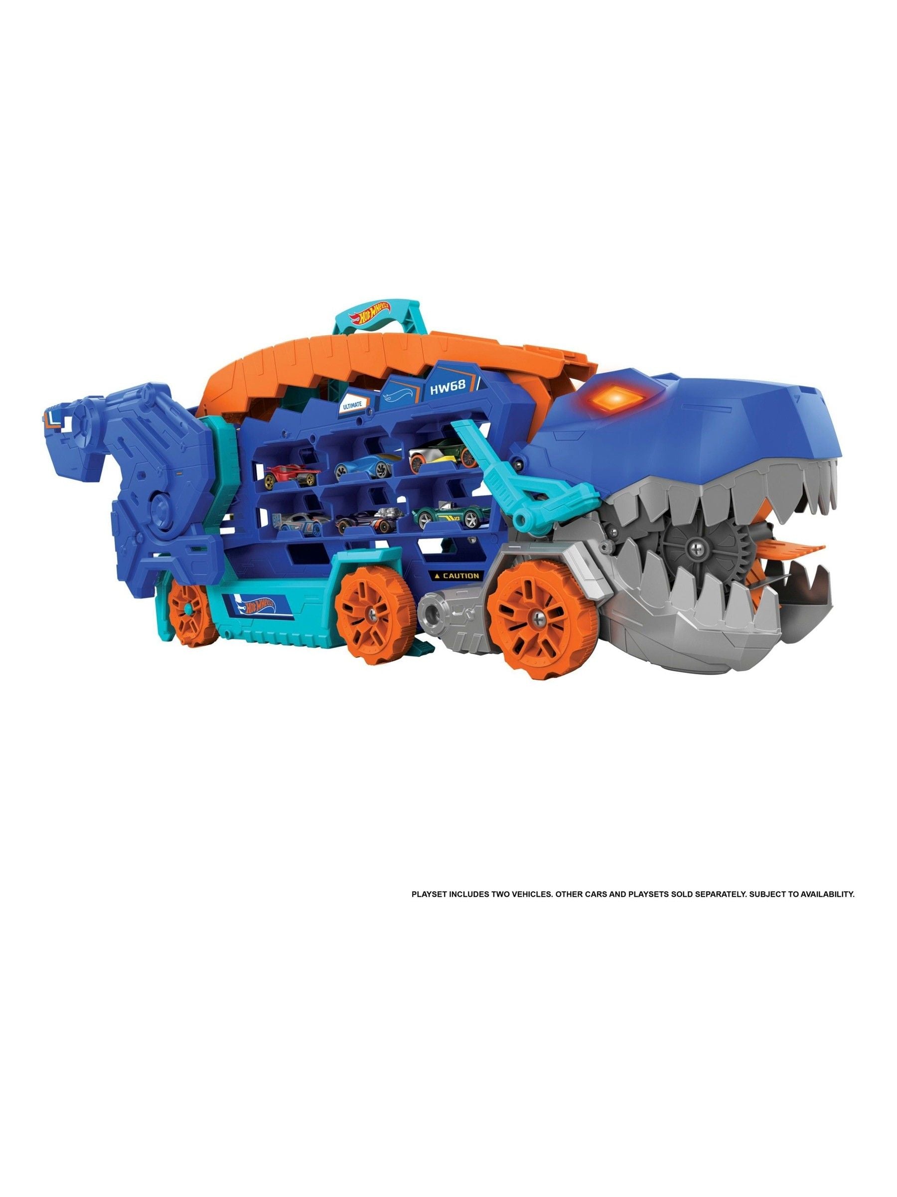 Hot Wheels Ultimate T-Rex transporter toy, imported from the UK