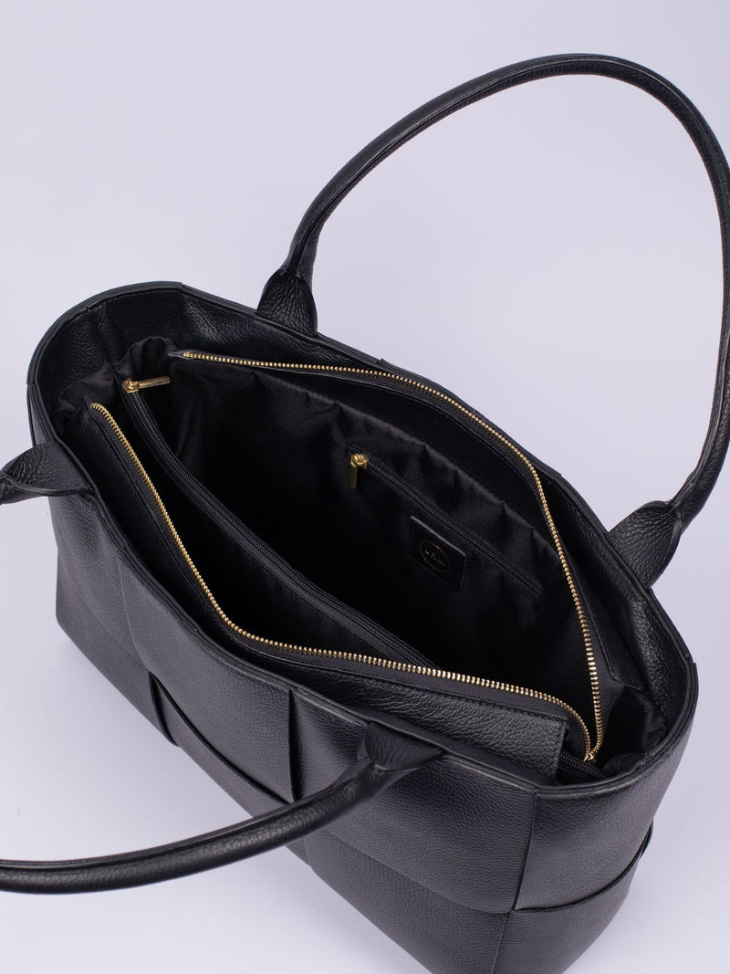 LRM Goods personalised Lettie tote bag in Italian leather (British brand)