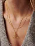 Posh Totty Designs gold tone large initial necklace, imported from the UK