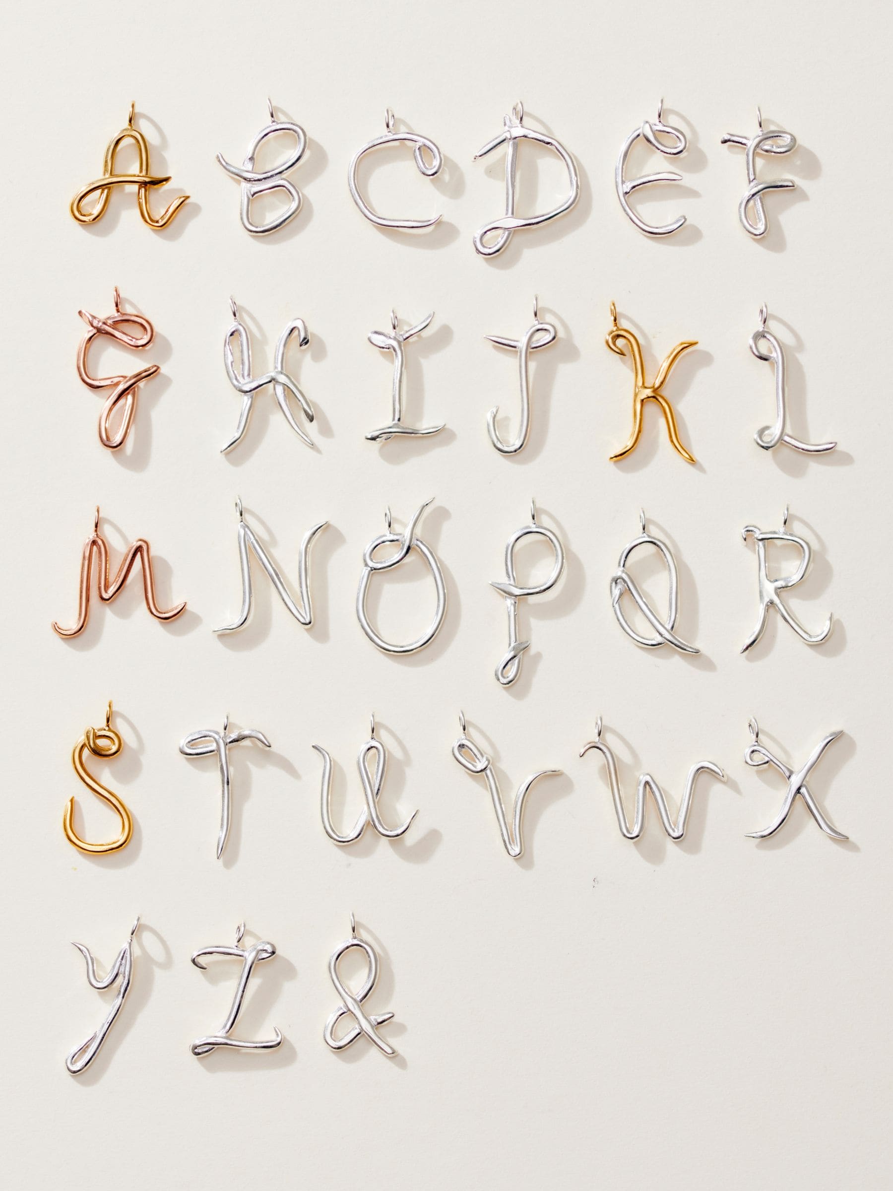 Posh Totty Designs gold tone large initial necklace, imported from the UK
