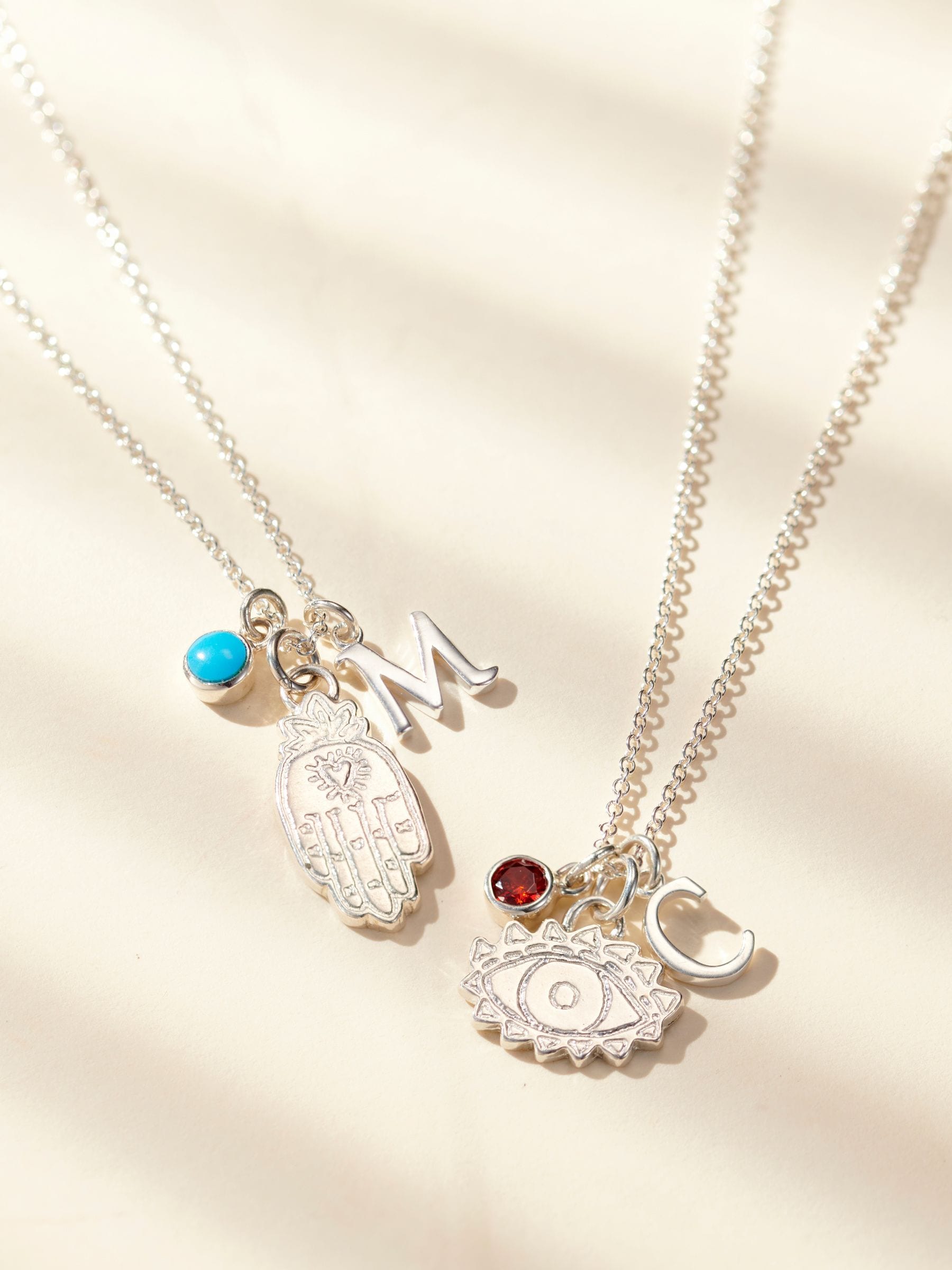 Posh Totty Designs personalised talisman charm necklace, imported from the UK