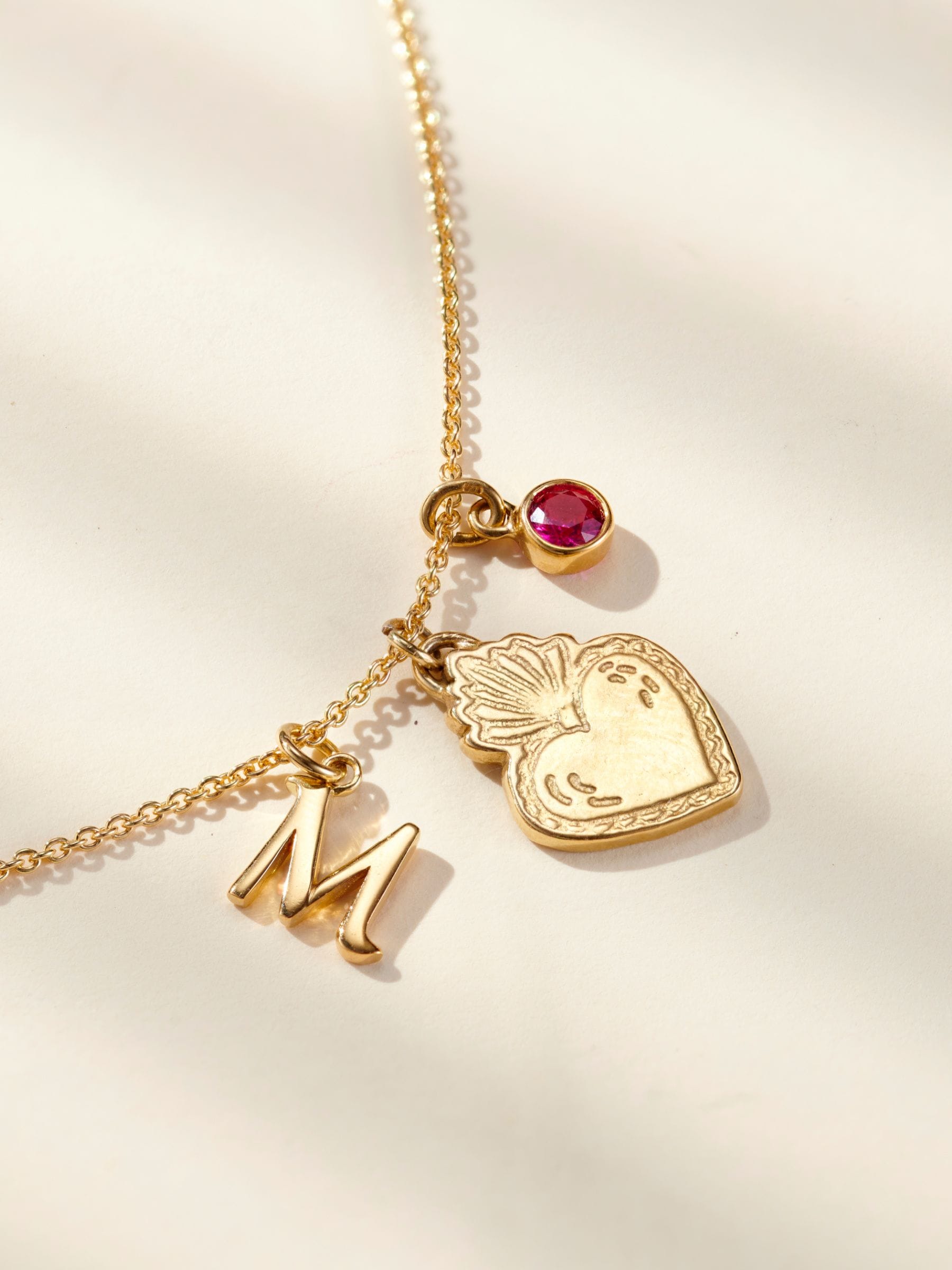 Posh Totty Designs gold tone personalised talisman charm necklace, imported from the UK