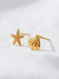 Posh Totty Designs gold plated starfish stud earrings 6mm (British brand)
