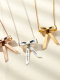 Posh Totty Designs personalised bow charm necklace, imported from the UK