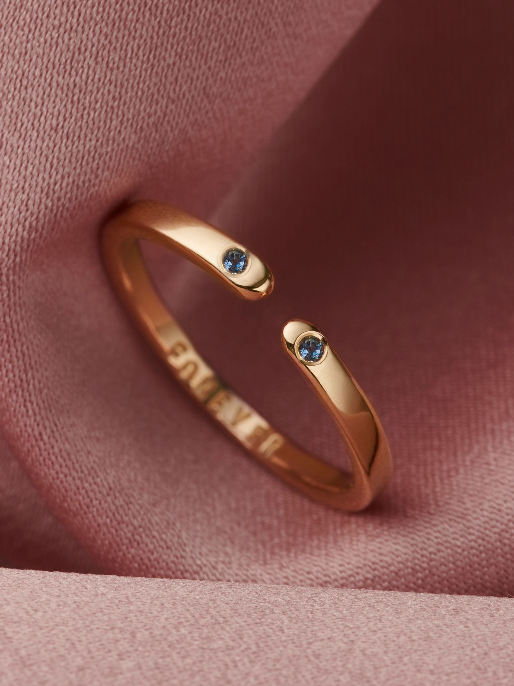 Posh Totty Designs personalised birthstone open ring, imported from the UK