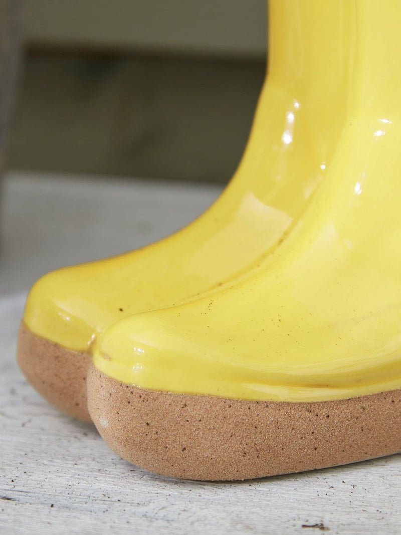 Dibor small yellow welly boot planter with marker - British product