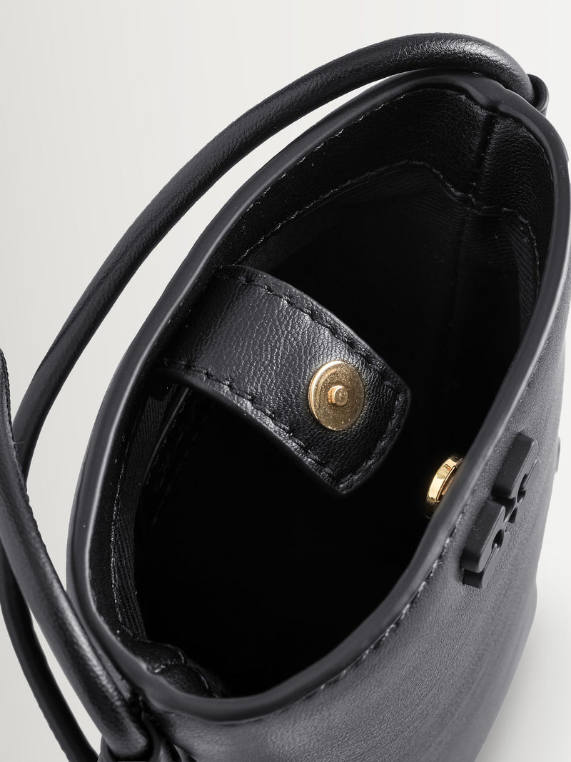 GANNI Bou crossbody bag black leather, imported from the UK