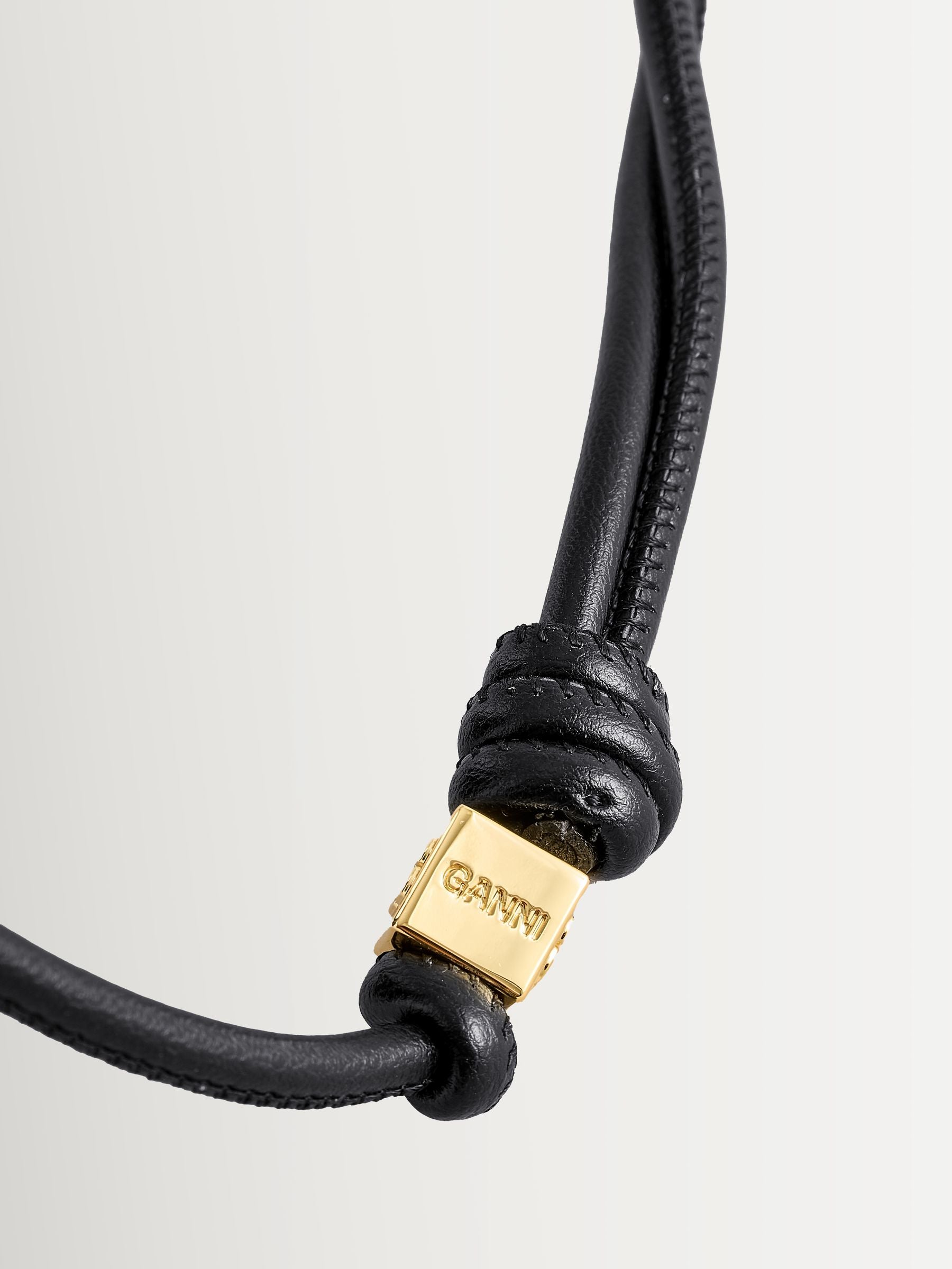 GANNI Bou crossbody bag black leather, imported from the UK