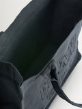 GANNI black denim tote bag with embroidered logo - British product