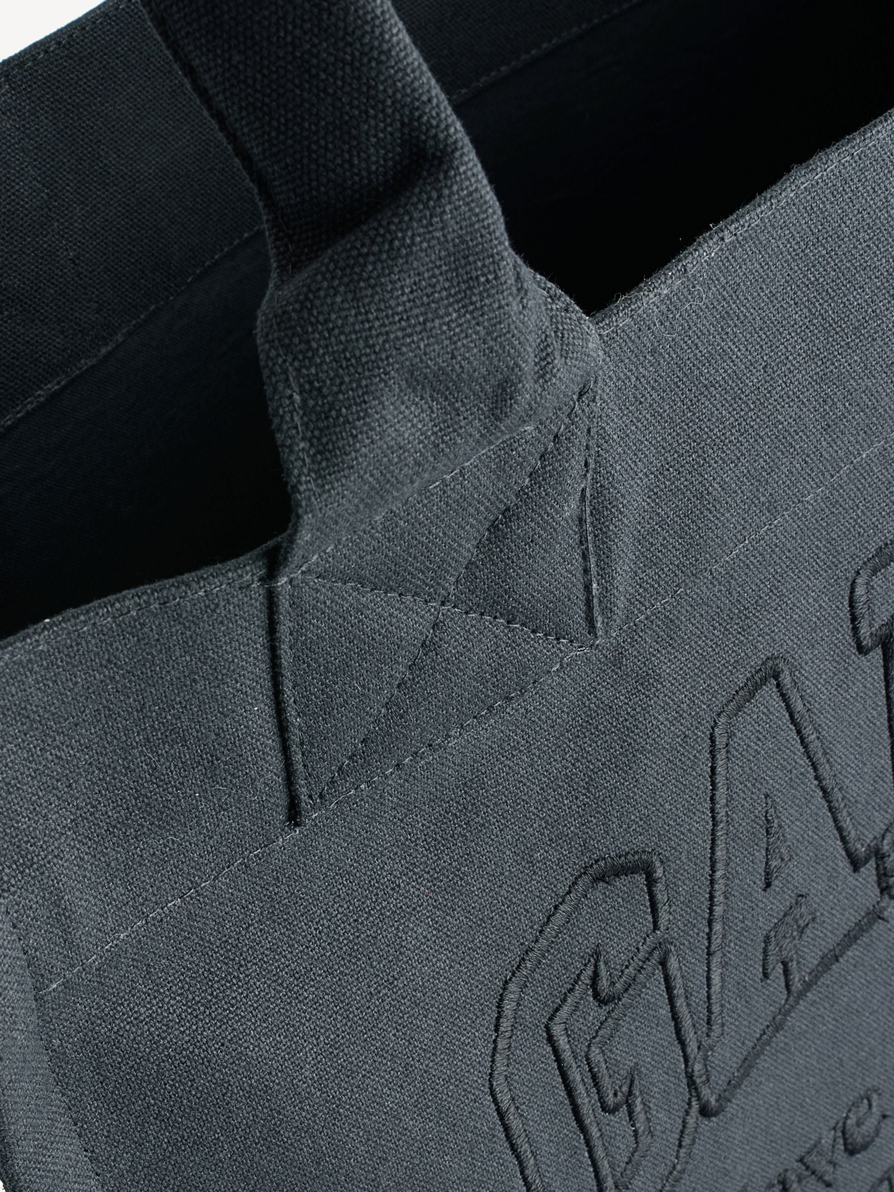 GANNI black denim tote bag with embroidered logo - British product