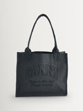GANNI Black Denim Easy Shopper Tote Bag