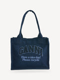 GANNI Blue Denim Easy Shopper Tote Bag