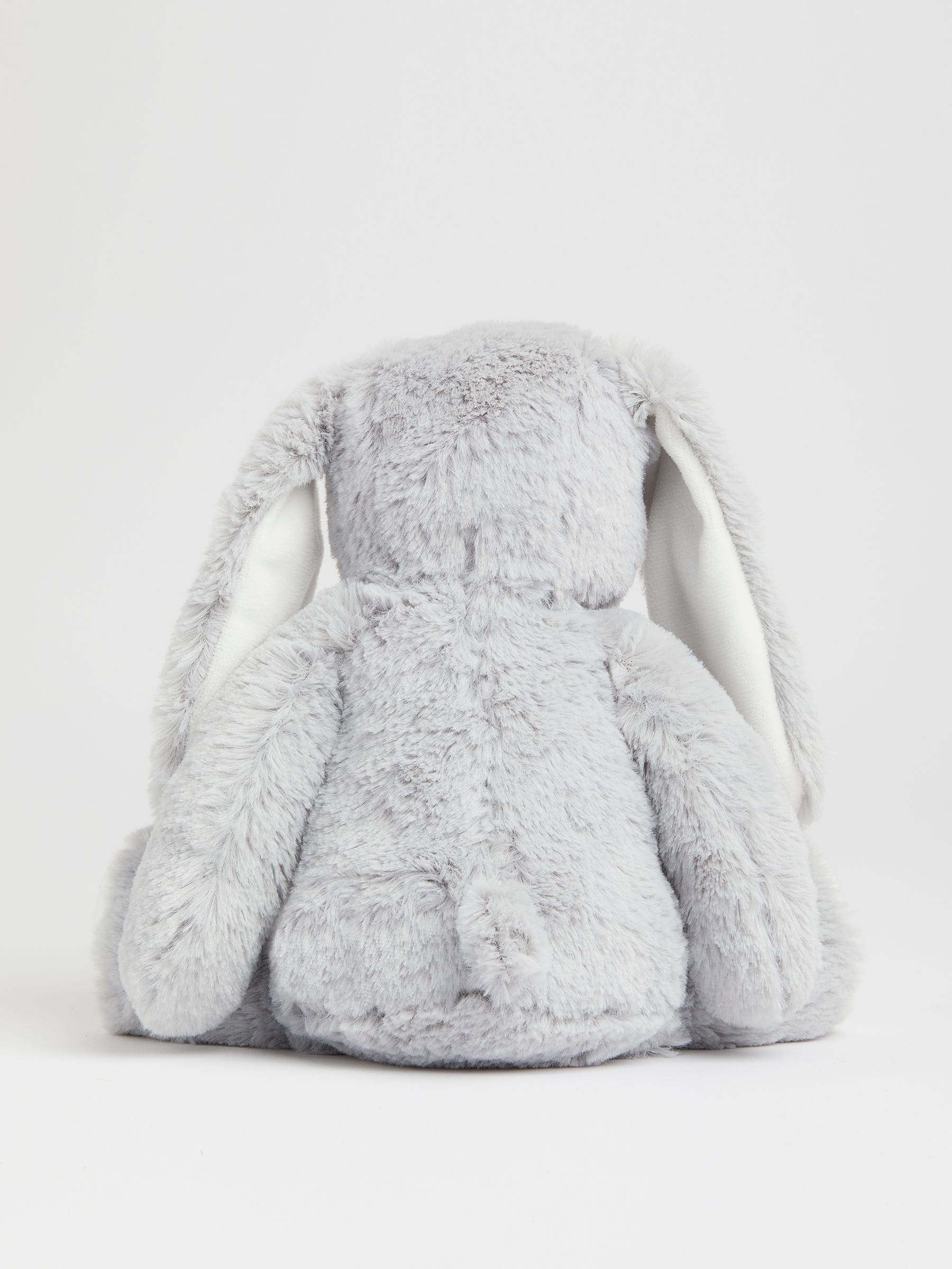 Alphabet grey personalised mini plush bunny (British brand)