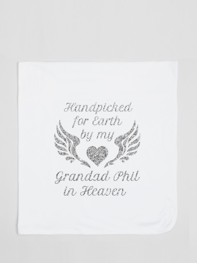 Dollymix personalised white cotton blanket, UK version