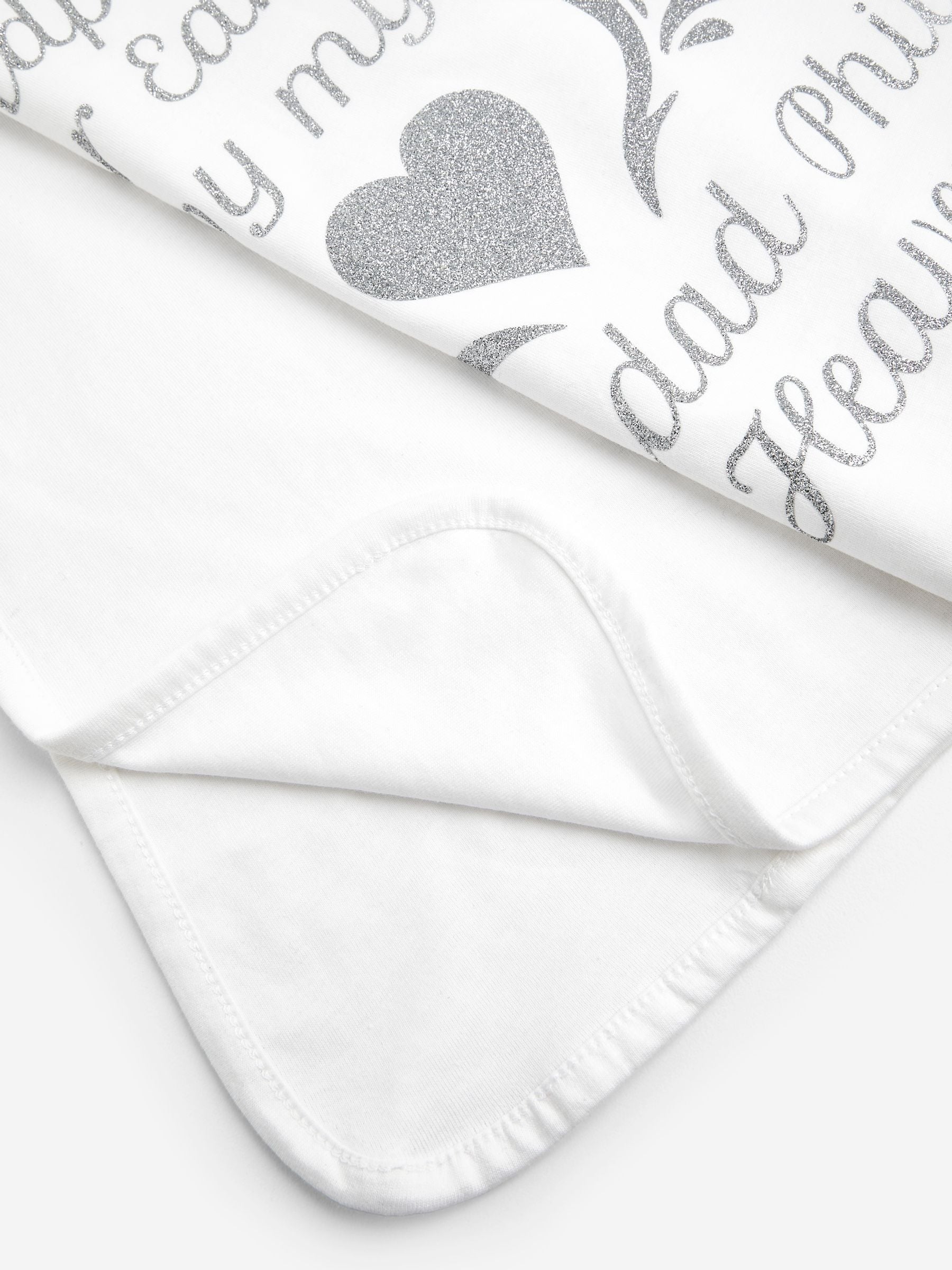 Dollymix personalised white cotton blanket, UK version