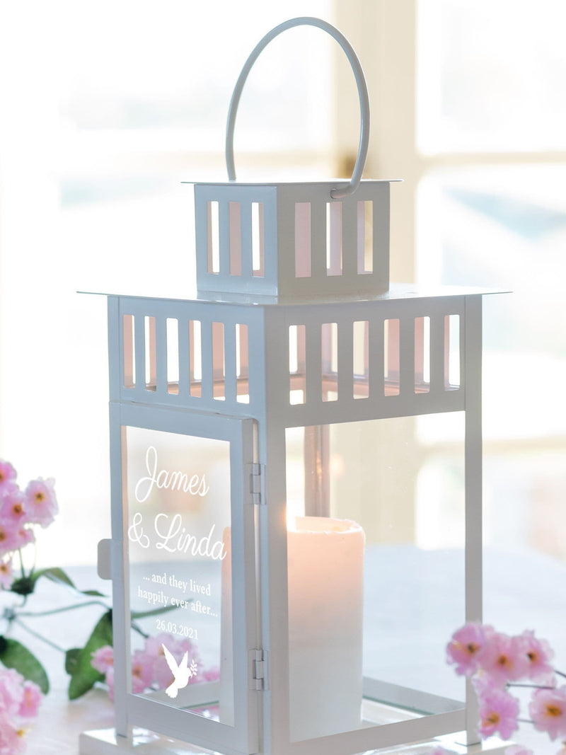 Jonnys Sister personalised couples garden lantern - British product