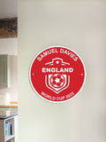 Jonnys Sister Personalised Metal Football Plaque 29cm Diameter, imported from the UK